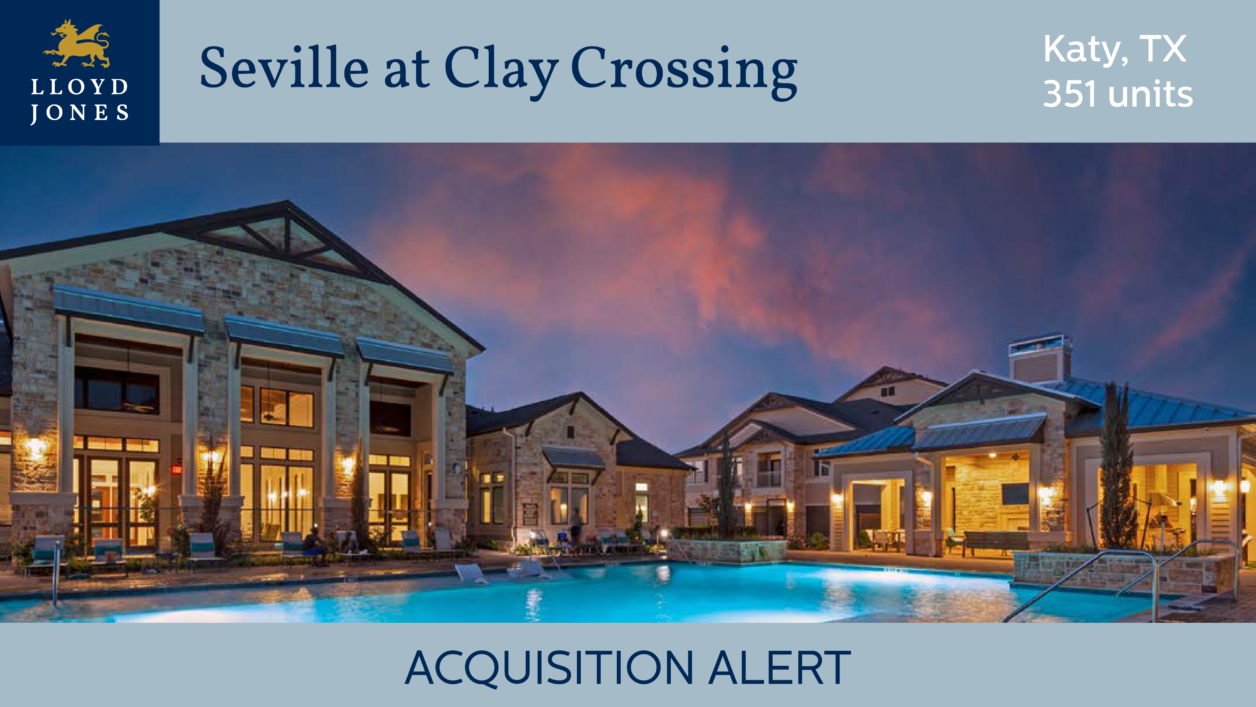Lloyd Jones Acquires 351-Unit Core Multifamily Asset in Katy, Texas