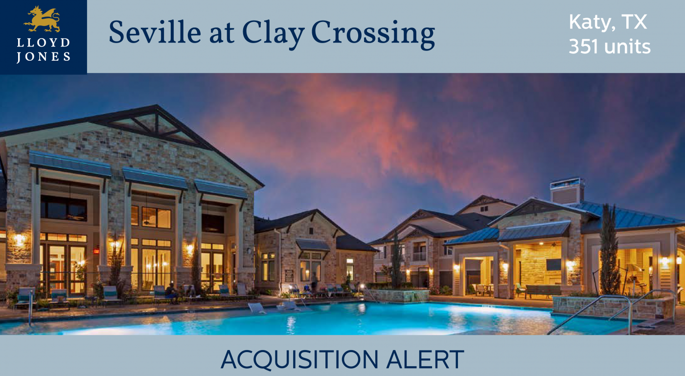 Lloyd Jones Acquires 351-Unit Core Multifamily Asset in Katy, Texas